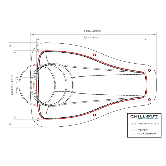 3" Carbon Fiber NACA Duct