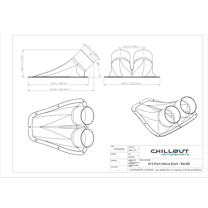 Chillout Systems 3" Carbon Fiber NACA Duct (Dual) Motorsport