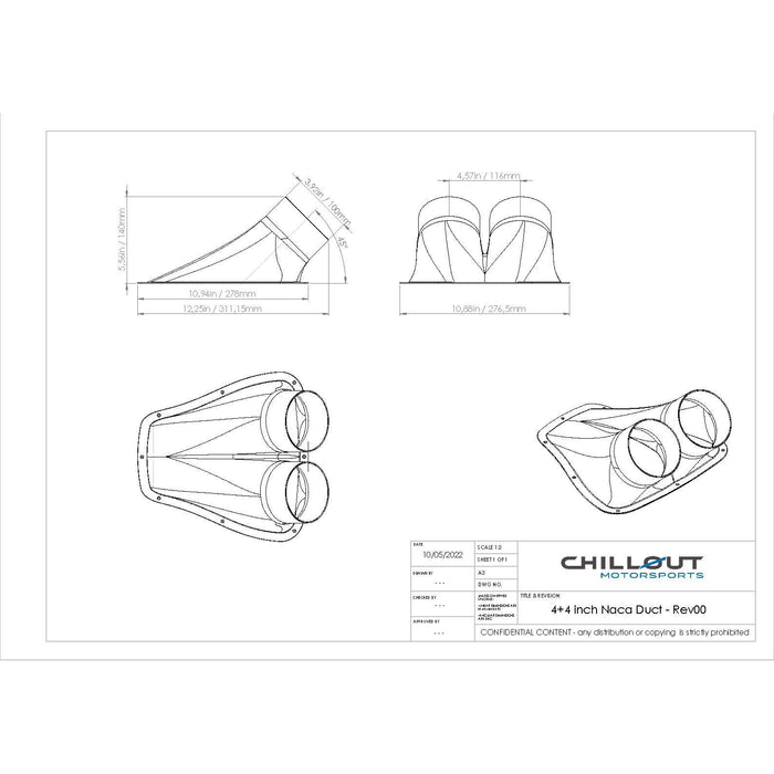 Chillout Systems 4" Carbon Fiber NACA Duct (Dual) Motorsport