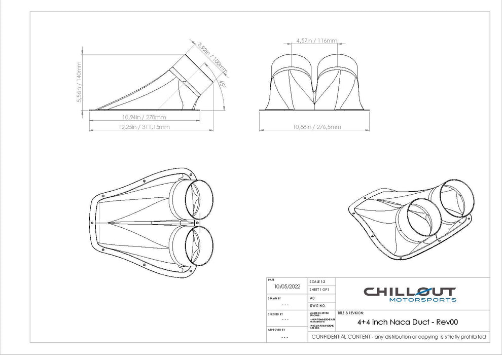 Chillout Systems 4" Carbon Fiber NACA Duct (Dual) Motorsport