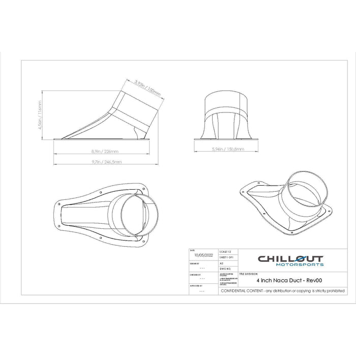 Chillout Systems 4" Carbon Fiber NACA Duct Motorsport