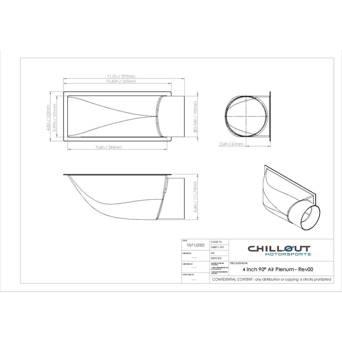Chillout Systems 4" Carbon Fiber 90º Air Plenum Motorsport